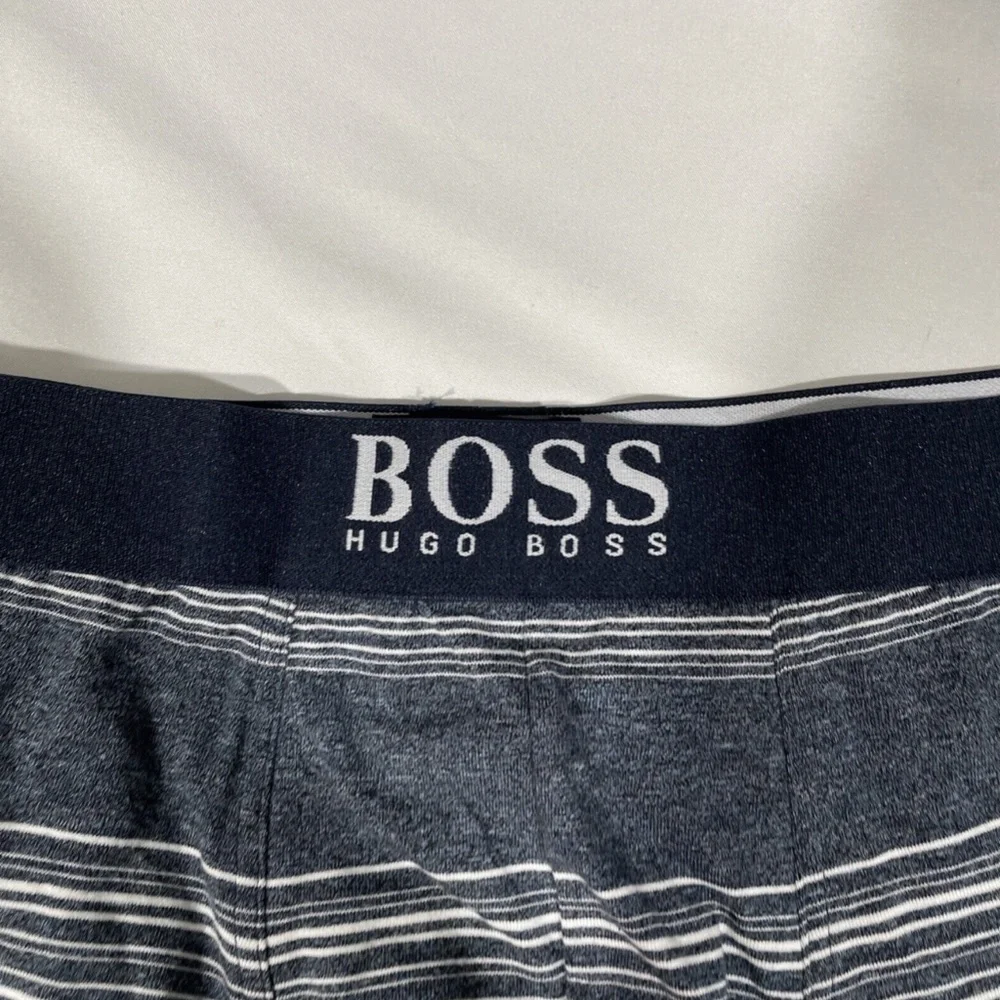 NEW‎ $37 Hugo Boss [ Small ] Striped Underwear Boxer Brief in Grey/Blue
